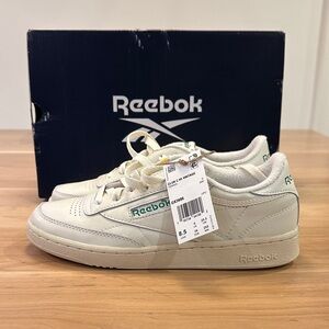 Reebok Cream Sneakers with Green Accents